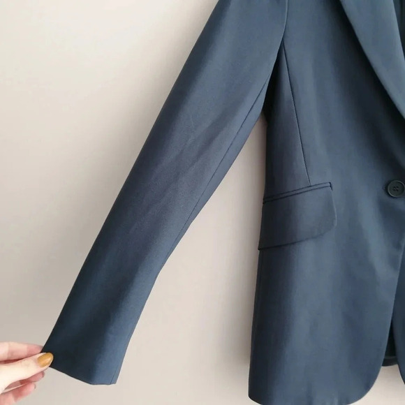 Theory Brixmill Betoken Virgin Wool Single Breasted Blazer Suit Jacket Blue 0 - Picture 9 of 17